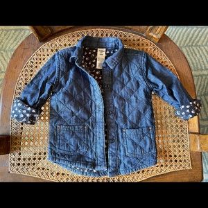 Quilted chambray shacket